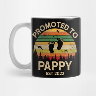 Promoted To Pappy Est 2022 Pregnancy Announcement Vintage Mug